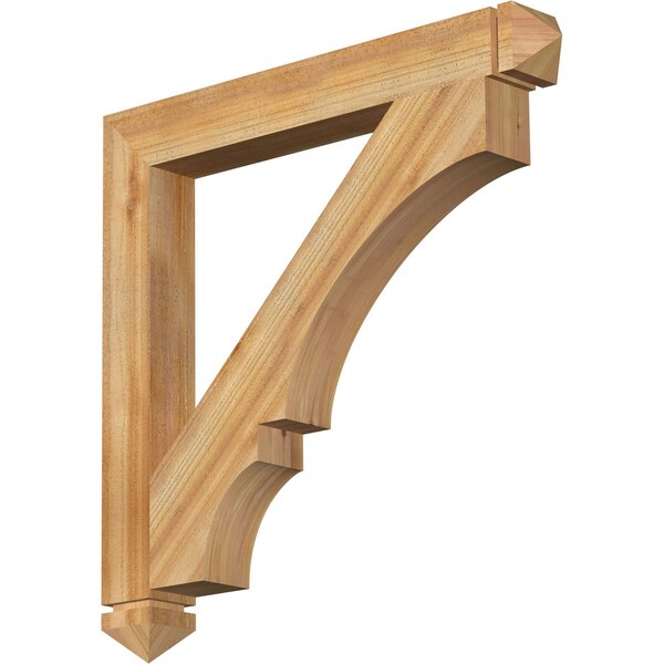 Ekena Millwork Balboa Arts & Crafts Rough Sawn Bracket, Western Red Cedar, 4"W x 34"D x 34"H BKT04X34X34BOA03RWR - main